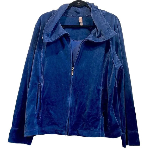 White Stag Velour Tracksuit Jacket XXL Blue Full Zip - Picture 2 of 8